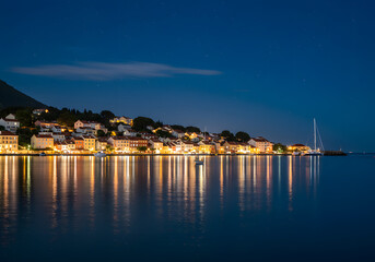 Fototapeta premium night view of the city of kotor