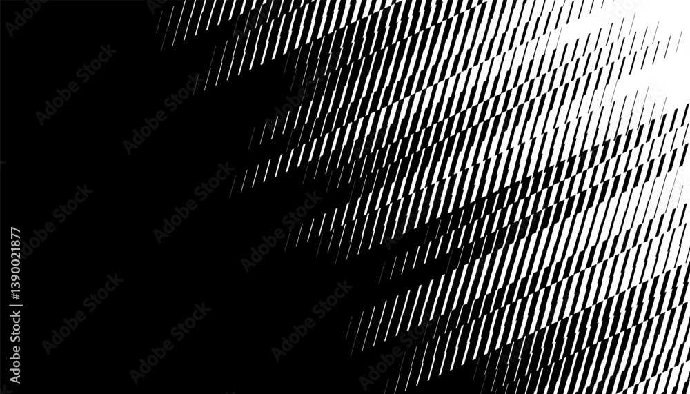 Poster black and white abstract transition pattern with diagonal ways effect. smooth motion for disappear b