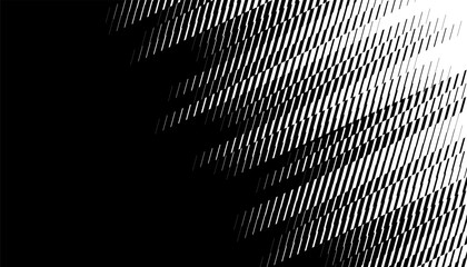 Black and white abstract transition pattern with diagonal ways effect. Smooth motion for disappear background. Vector Format Illustration 