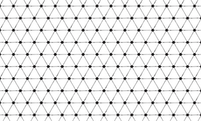 六角形の星から線が伸びたアンティーク風の三角形の格子柄