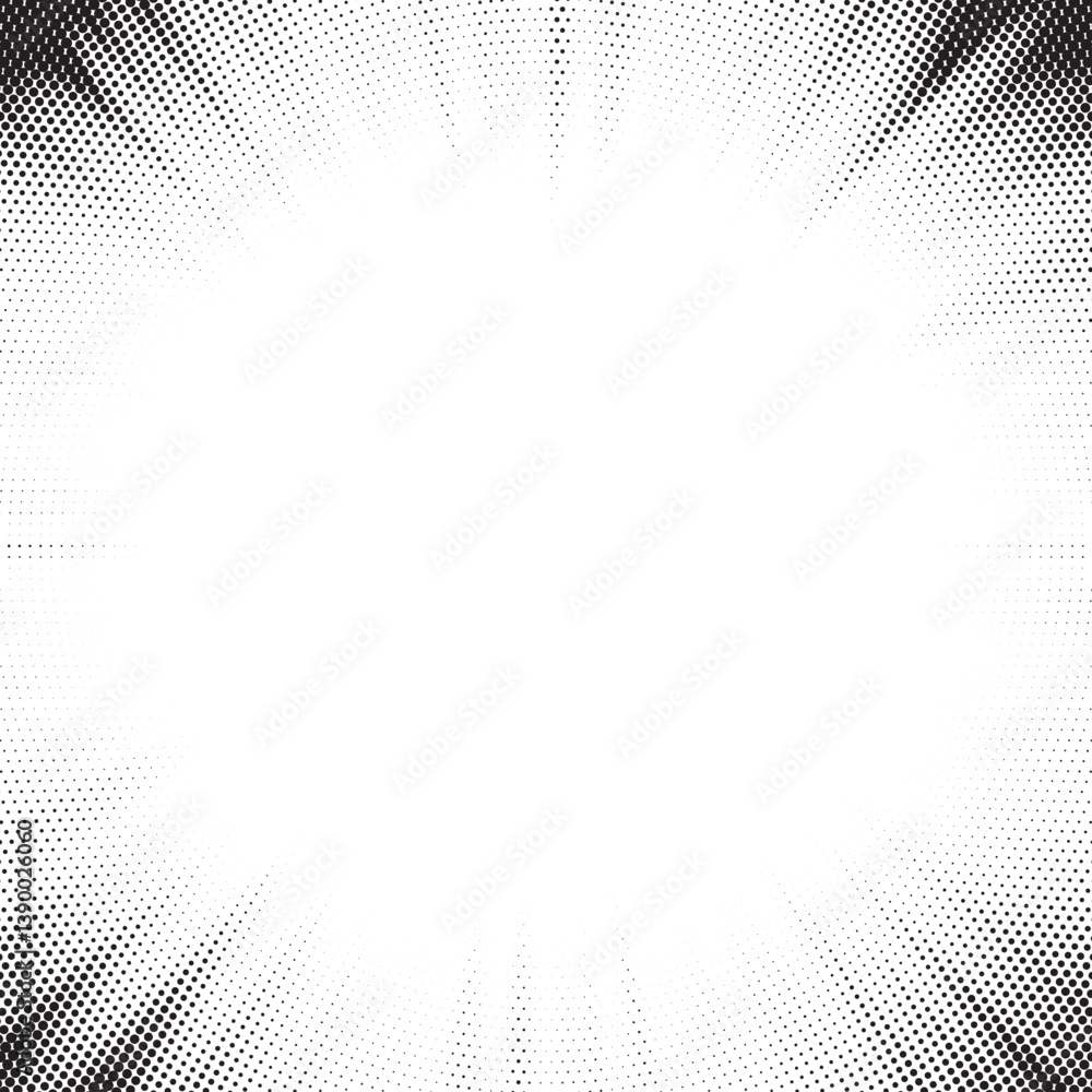 Poster Halftone gradient sun rays pattern. abstract halftone vector dots background. monochrome dots pattern. pop art, comic small dots. star rays halftone poster. shine, explosion. sunrise rays background.