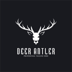 deer antler simple luxury logo and vector template