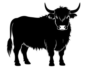 Highland Cow Silhouette Vector & Rustic Animal SVG