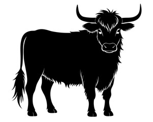 Highland Cow Silhouette Vector & Rustic Animal SVG