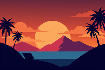 sunset over the pyramids