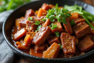 Fototapeta premium Beef Oyster Sauce Presentation