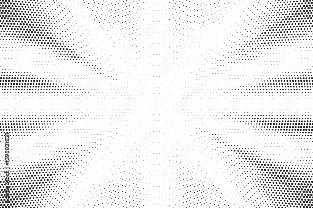 Poster Halftone background vector, abstract backdrop design with two tone pattern and copy space for edit your content. Radial effect halftone background.