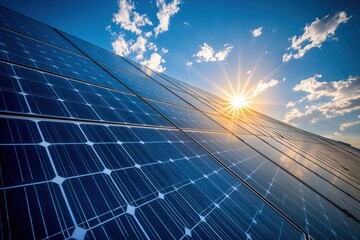 Solar panels angled towards the sun