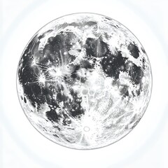 An illustrated depiction of the textured surface of the moon
