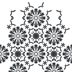 Decorative floral pattern design with mandala elements