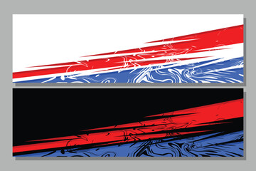 Sporty modern racing car decal livery design. Graphic abstract stripe racing background kit designs in white and black color background