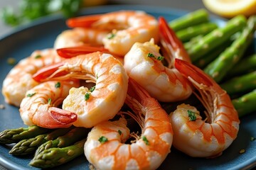 Garlic Shrimp With Lemon-Herb Asparagus