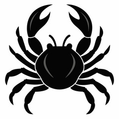Crab vector silhouette black design white background