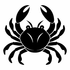 Crab vector silhouette black design white background
