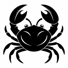 Crab vector silhouette black design white background