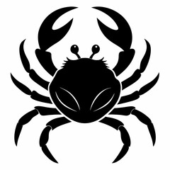 Crab vector silhouette black design white background