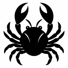 Crab vector silhouette black design white background