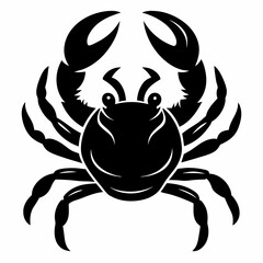 Crab vector silhouette black design white background