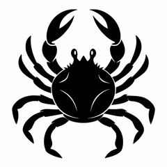 Crab vector silhouette black design white background