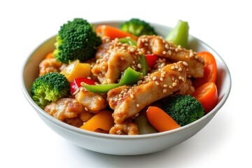 Fototapeta premium Sesame Chicken and Vegetables Bowl