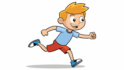 The boy runs