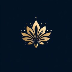 Golden Lotus Design on Dark Background