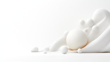 Abstract white fluid forms