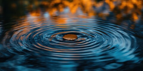 Ripples on Water Reflecting Autumn Hues