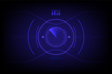 Abstract Technology concept Digital realistic radar screen and targets
