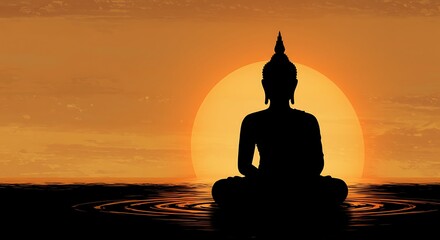 Enlightenment through meditation: A spiritual journey amidst tranquil waters