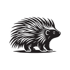 Porcupine Silhouette - Minimalist Porcupine Vector - Illustration of Porcupine - Wildlife silhouette.
