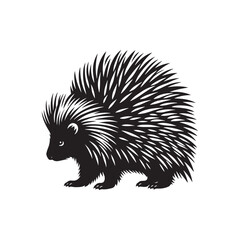 Porcupine Silhouette - Minimalist Porcupine Vector - Illustration of Porcupine - Wildlife silhouette.