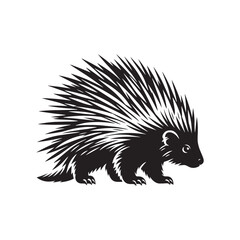 Porcupine Silhouette - Minimalist Porcupine Vector - Illustration of Porcupine - Wildlife silhouette.