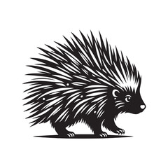Porcupine Silhouette - Minimalist Porcupine Vector - Illustration of Porcupine - Wildlife silhouette.