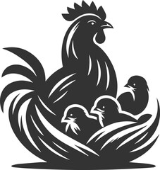 Hen silhouette vector