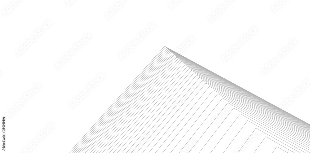 Poster minimalist abstract line art - geometric architecture and futuristic design - vector illustration
