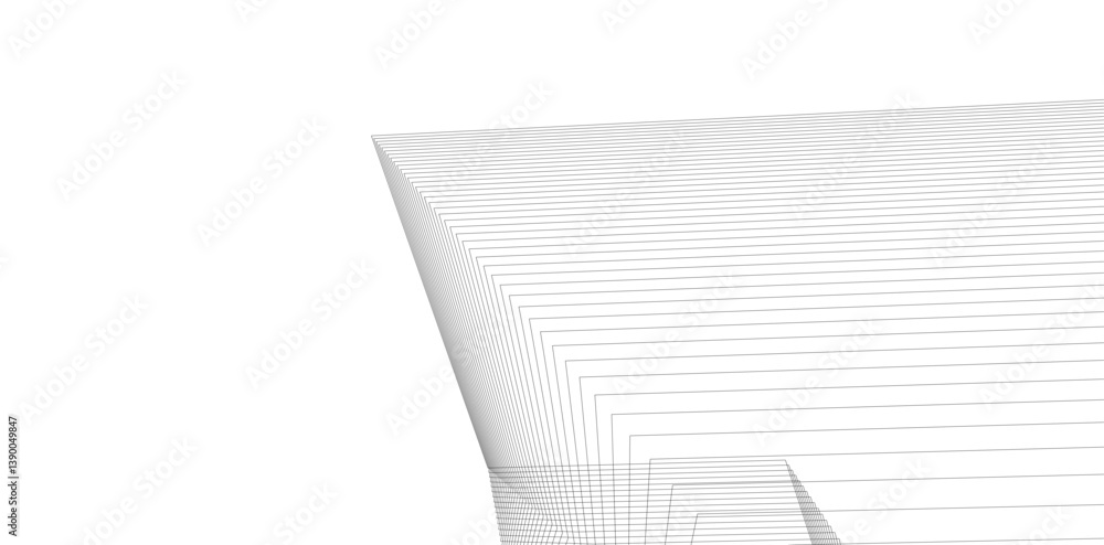Poster minimalist abstract line art - geometric architecture and futuristic design - vector illustration