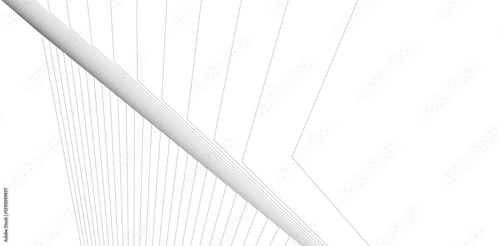 Poster minimalist abstract line art - geometric architecture and futuristic design - vector illustration