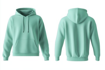 Comfortable mint green hoodie featuring a classic design with a front pocket, suitable for casual wear and cozy days in cooler weather