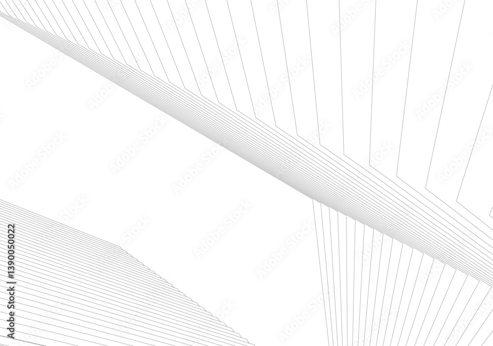 Poster minimalist abstract line art - geometric architecture and futuristic design - vector illustration