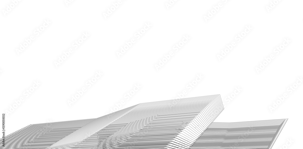 Poster minimalist abstract line art - geometric architecture and futuristic design - vector illustration