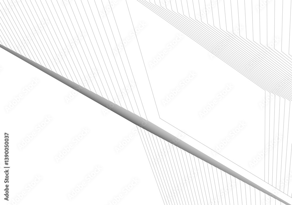 Poster minimalist abstract line art - geometric architecture and futuristic design - vector illustration