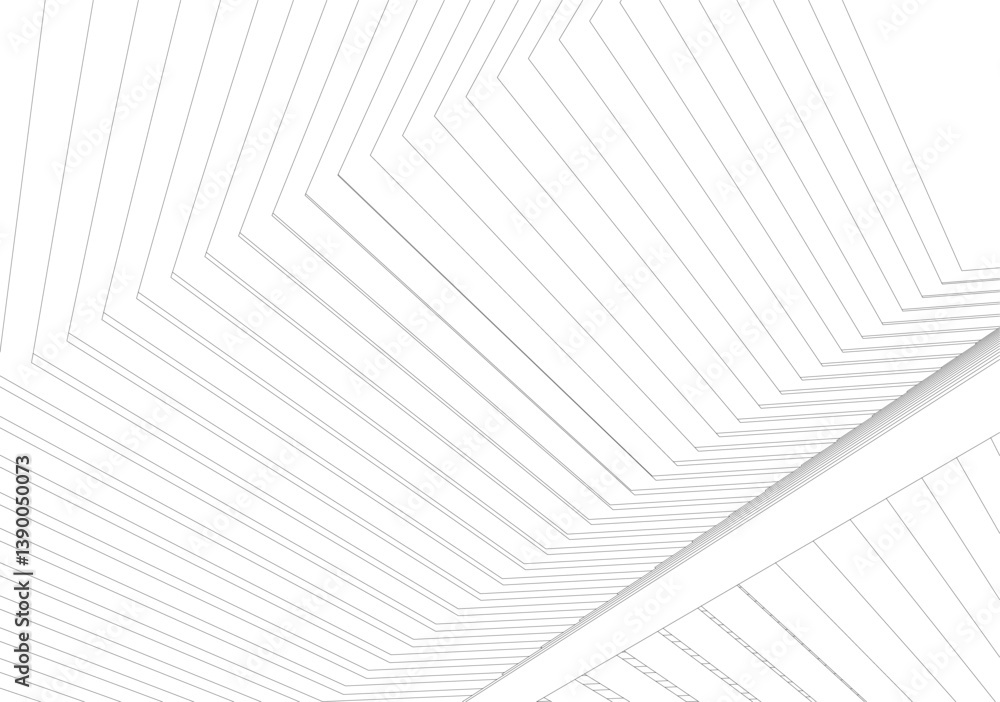 Poster minimalist abstract line art - geometric architecture and futuristic design - vector illustration