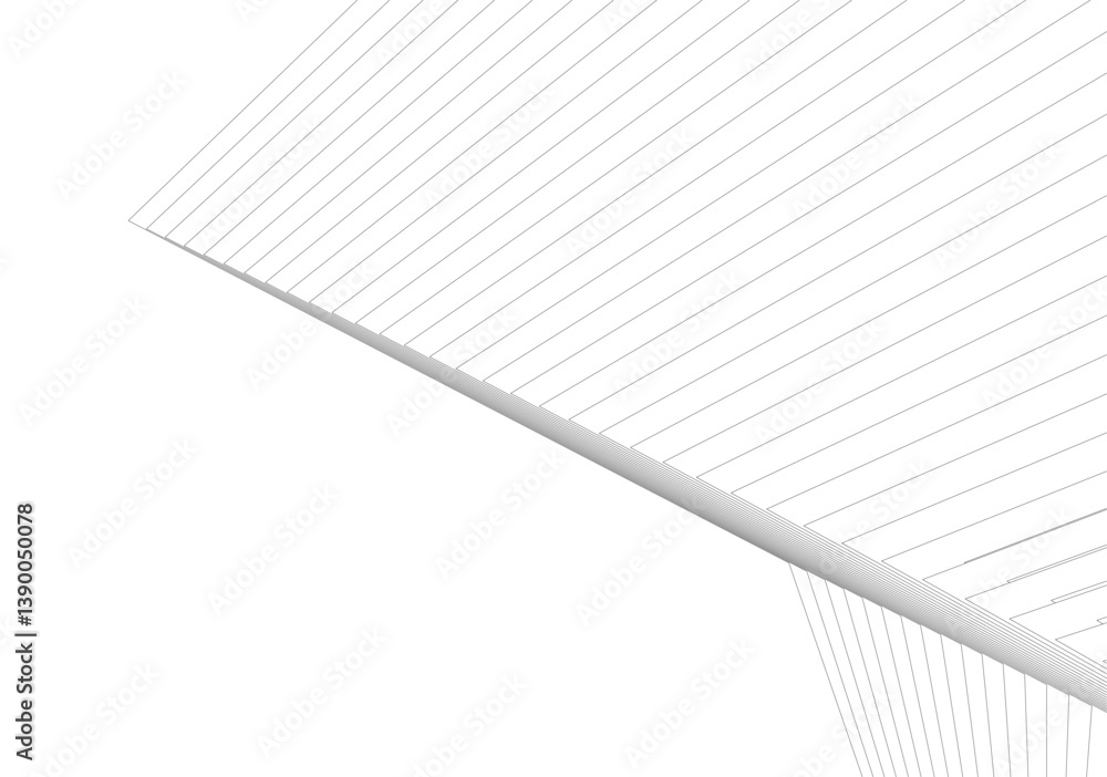 Poster minimalist abstract line art - geometric architecture and futuristic design - vector illustration