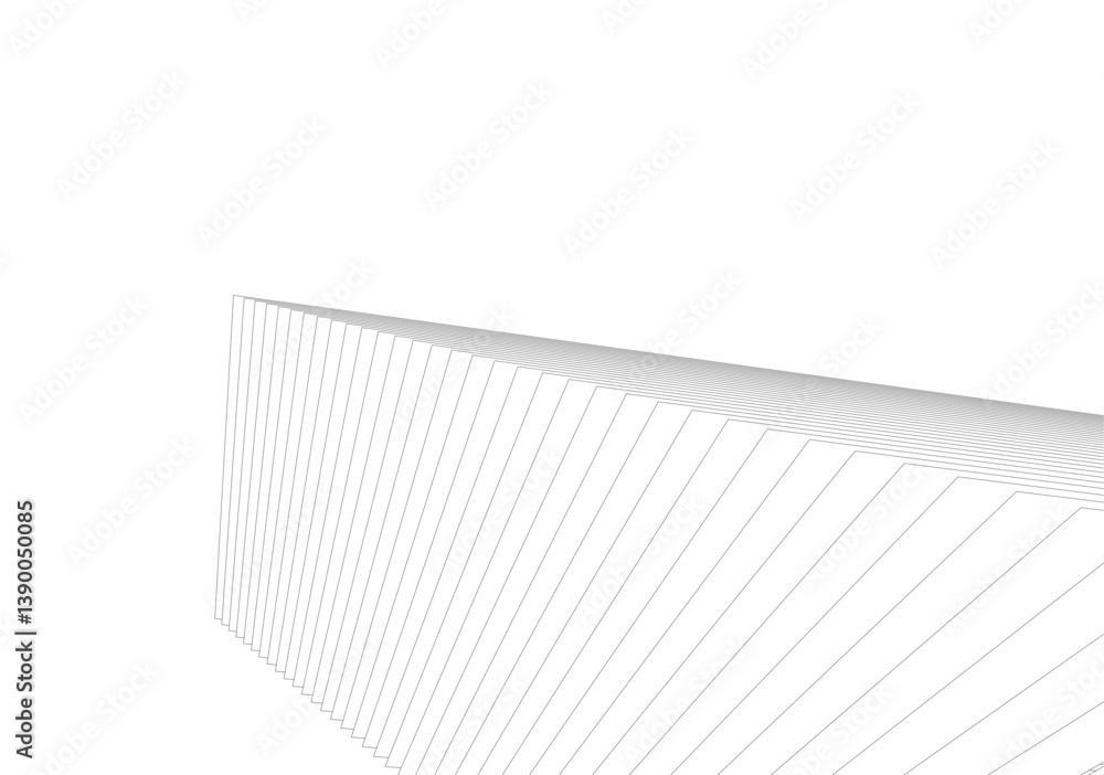 Poster minimalist abstract line art - geometric architecture and futuristic design - vector illustration