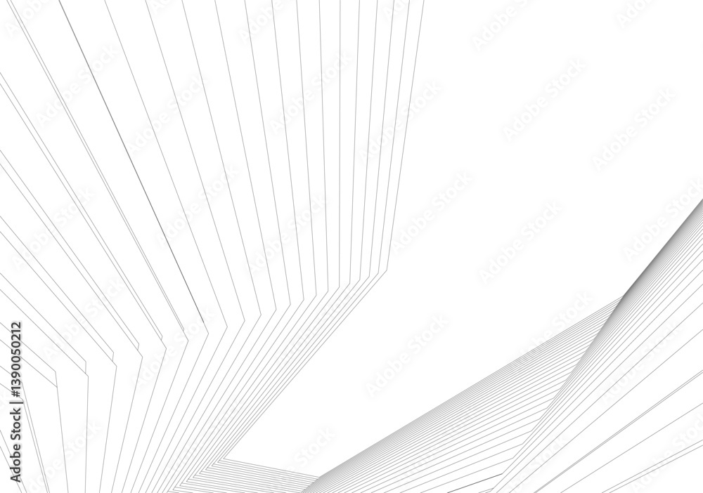 Poster minimalist abstract line art - geometric architecture and futuristic design - vector illustration