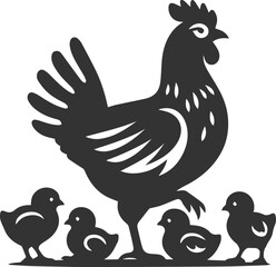 Hen silhouette vector