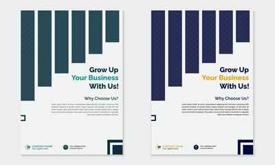 Modern A4 Corporate business flyer template design set for marketing, business proposal, promotion, advertise, publication, cover page. New digital marketing flyer.