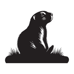 Prairie Dog Silhouette - Minimalist Prairie Dog Vector - Illustration of Prairie Dog .