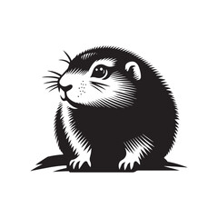 Prairie Dog Silhouette - Minimalist Prairie Dog Vector - Illustration of Prairie Dog .